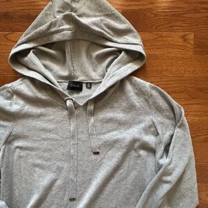 Cyrus Light Gray Oversized Hoodie with 3/4 Length Sleeves